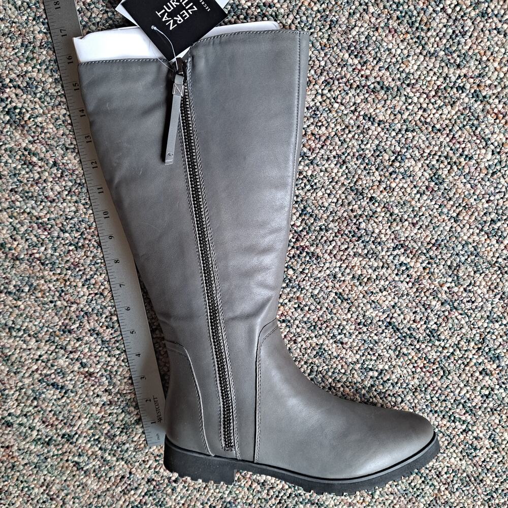 Naturalizer Gray Wide Calf Ridding Boots w/ Side Zips - Size 8.5M (NWT/Box) - Picture 16 of 16